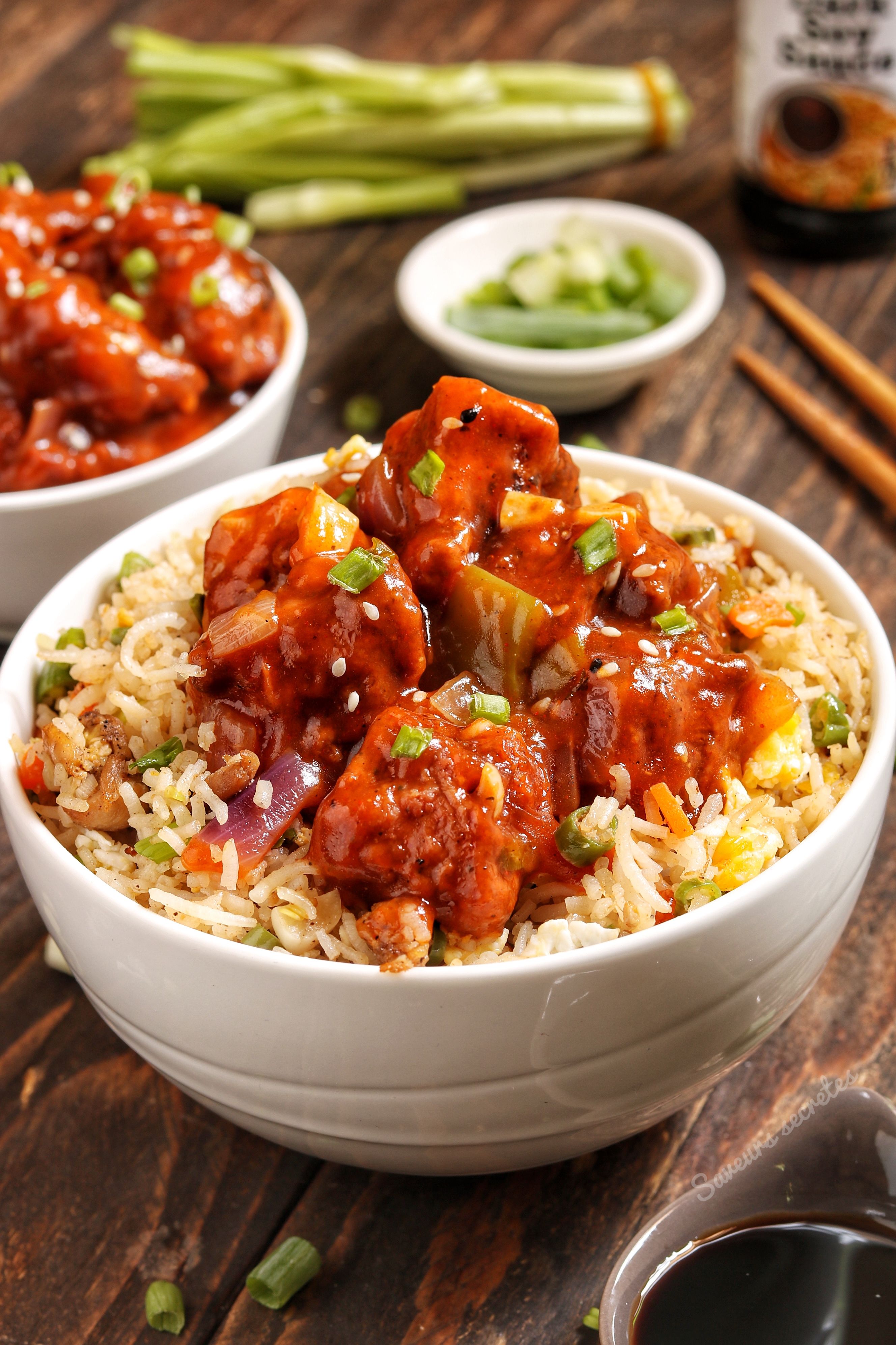 Chinese Honey Garlic Chicken Cabbage Rice