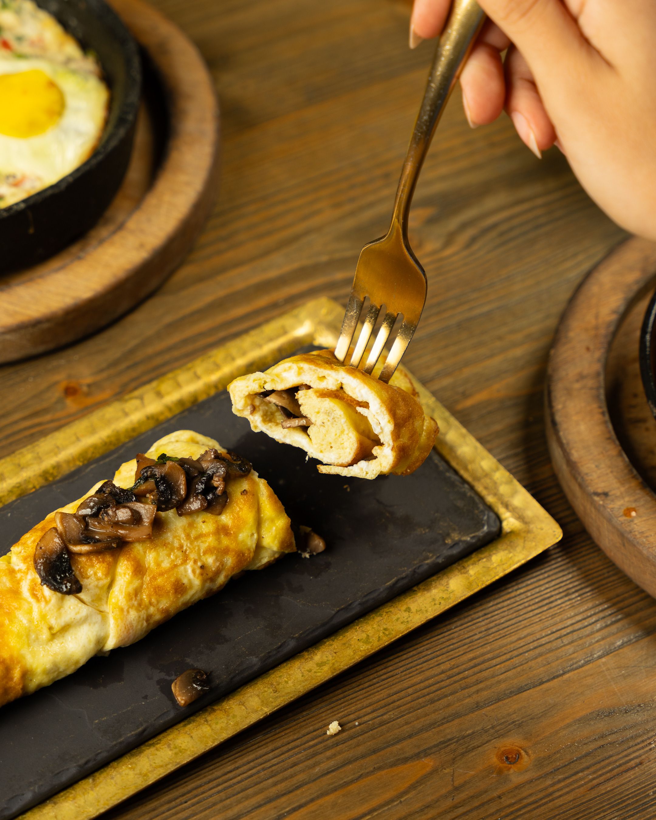 French Mushroom Herb Omelette