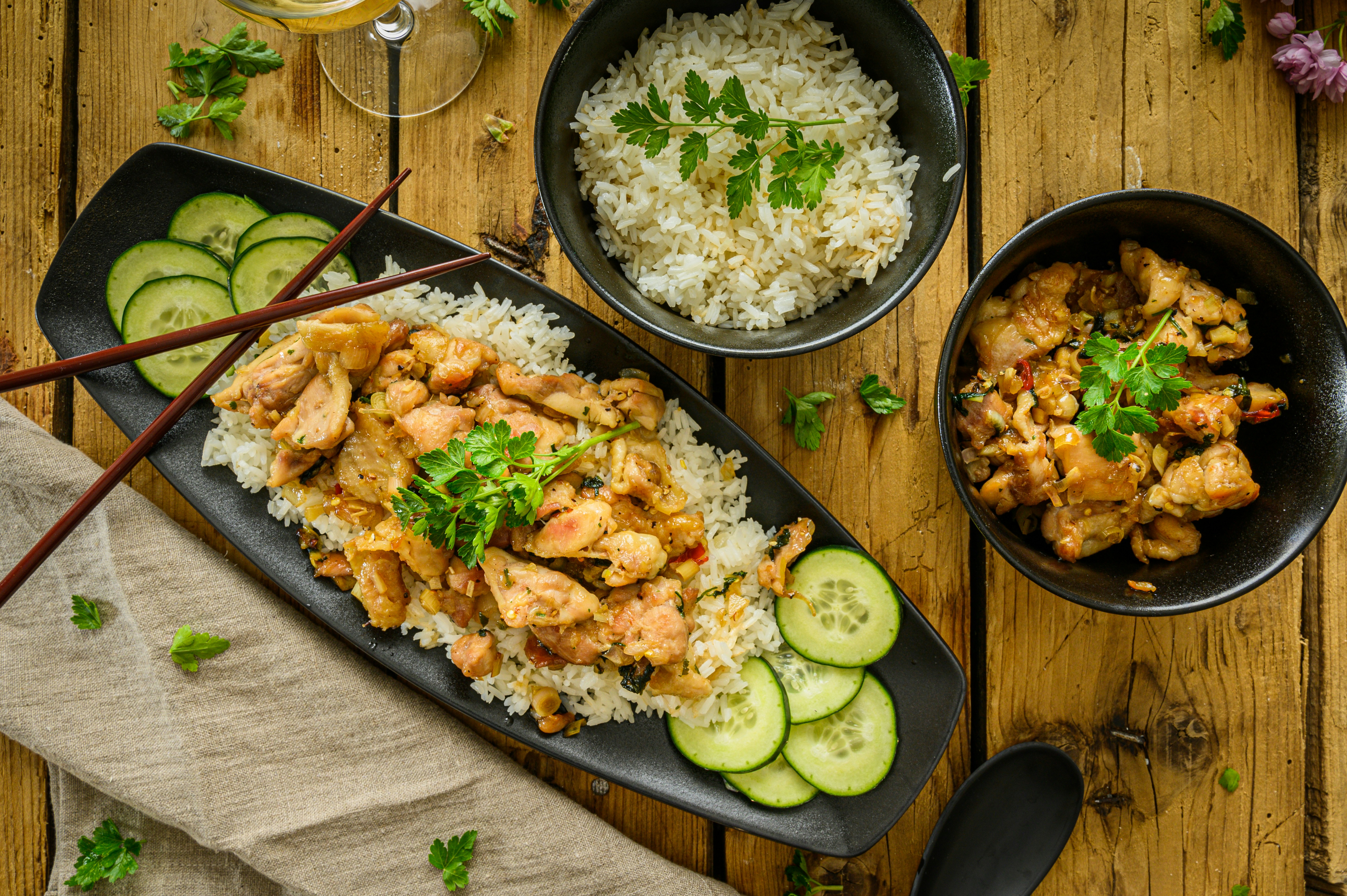 Japanese Ginger Chicken Rice Bowls
